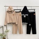 セリーヌセットアップ レディース CELINEニットコート ロングズボン スウェット セーター ワイドパンツ 上下 2点セット ニットパンツ トップス ロングパンツ 大きいサイズ おしゃれ トップス キレイめ 体型カバー S - 2XL 