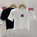 ハイブランドセリーヌ子供Tシャツ キッズ CELINE 半袖Ｔシャツ 丸首 綿100% ガールズ ワンポイントロゴ 90-160CM ショートスリーブTシャツ ベーシック 弾力性高い