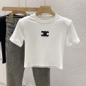 ハイブランドセリーヌ子供Tシャツ キッズ CELINE 半袖Ｔシャツ 丸首 綿100% ガールズ ワンポイントロゴ 90-160CM ショートスリーブTシャツ ベーシック 弾力性高い