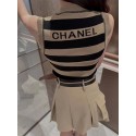 ブランド シャネル レディース ニット カットソー トップス CHANEL  上着ノースリーブ リブニット 無袖セーター ニットベスト タンクトップ 通気性 柔らかい 肌に優しい かわいい レディース愛用