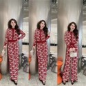 シャネル 女性セーターセット カジュアル Chanel ルーズ長袖ニット カーディガンとワイドレッグパンツ女性のパンツセット衣装 S - L