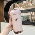 シャネルブランド 水筒 真空断熱 マグボトル(ハンドル付き) 2ウェイボトル ストロー Chanel 保温 保冷 持ち運び マグ ボトル 洗いやすい 広口 ステンレスボトル 洗浄用スポンジ付き ストロー用ブラシ付き 女の子 男の子 おしゃれ 大人 子供 ホワイト