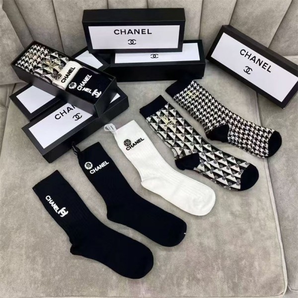 Chanel シャネルレディース向け 靴下 かわいいコットン 靴下 おしゃれ 通気性 ソックス 女の子好き 韓国上質な コットン ソックス くつした