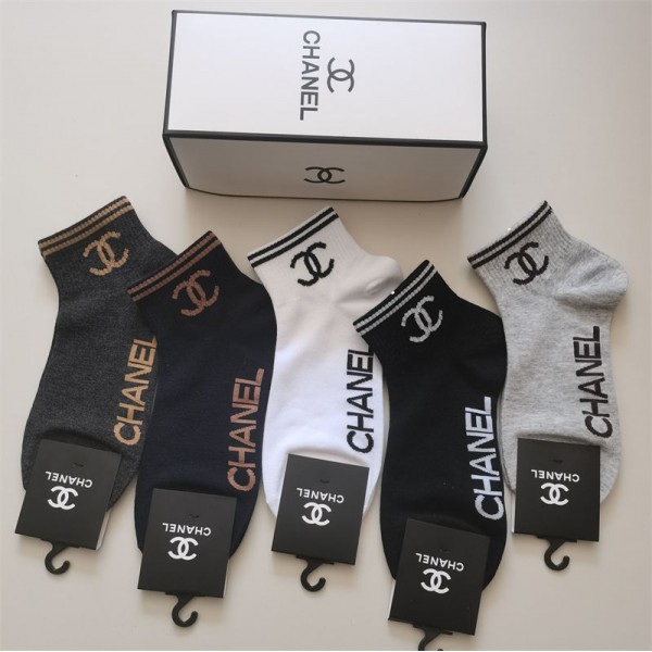 Chanel シャネルハイブランド ソックス 綿製コットン 靴下 メンズ 通気性ブランドミドルソックス 高品質浅口ソックス 女の子好き 韓国