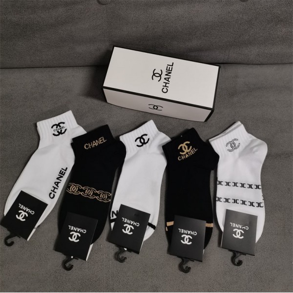 Chanel シャネルレディース向け 靴下 かわいいブランド ストッキング 大人気浅口ソックス 女の子好き 韓国上質な コットン ソックス くつした