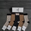Chanel シャネルハイブランド ソックス 綿製ブランドミドルソックス 高品質浅口ソックス 女の子好き 韓国ブランドソックス 男女兼用 ファッション
