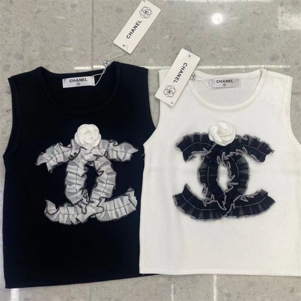 シャネルタンクトップ レディース おしゃれ Chanel リブ インナー レディース ブラ紐隠し キャミソール 脇下隠し かわいい 重ね着 通気性 伸縮性 部屋着 夏 S - XL