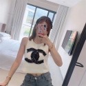 シャネルタンクトップ レディース おしゃれ Chanel リブ インナー レディース ブラ紐隠し キャミソール 脇下隠し かわいい 重ね着 通気性 伸縮性 部屋着 夏 S - XL