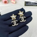 ブランドシャネルイヤリング CHANEL 定番 ダブルC クリスタルセッティングピアス レディース 小型 ゴールド ピアス かわいい キラキラ