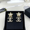 ブランドシャネルイヤリング CHANEL 定番 ダブルC クリスタルセッティングピアス レディース 小型 ゴールド ピアス かわいい キラキラ