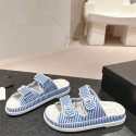 シャネルサンダル Chanel ビーチスリッパ 厚底 ミュール ボーダー柄 フラット 夏スリッパ ストラップ カジュアル レディース 気質 履きやすい 225¬250cm 特徴