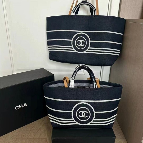 シャネルトートバッグ 大容量 Chanel ハンドバッグ メンズ レディース 手提げバッグ デニム 人気 ユーズド ブルー