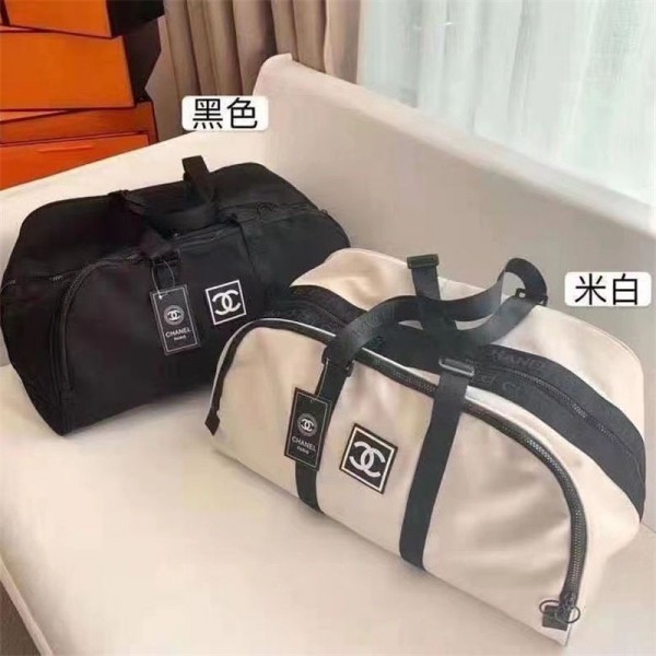 シャネルボストンバッグ トラベルバッグ トレーニング Chanel コンパクト かばん 軽量 大容量 シンプル 無地 旅行 ゴルフ 収納力 撥水 修学旅行 1泊 2泊 帰省 斜め掛け ブラウン