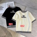 シャネルサマーニット レディース 半袖 Tシャツ Chanelニットｔシャツ ゆったり カットソー トップス ファッション 夏服 エレガント 半袖セーター