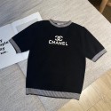 シャネルサマーニット レディース 半袖 Tシャツ Chanelニットｔシャツ ゆったり カットソー トップス ファッション 夏服 エレガント 半袖セーター