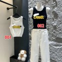 Chanel シャネルブランドシャネルタンクトップ レディース Chanel トップス ニット  XS - L ノースリーブ ショート丈 へそ出し重ね着 夏 キャミソール Tシャツ 薄手 カットソー キャミソール 付け襟 ボーダー柄