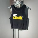 Chanel シャネルブランドシャネルタンクトップ レディース Chanel トップス ニット  XS - L ノースリーブ ショート丈 へそ出し重ね着 夏 キャミソール Tシャツ 薄手 カットソー キャミソール 付け襟 ボーダー柄