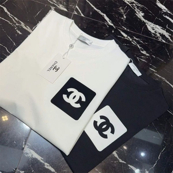 Chanel シャネルブランド半袖tシャツハイブランドtシャツ偽物レディースメンズブランドtシャツ上着カジュアル20代 30代40代tシャツ 激安パロディS - 5XL