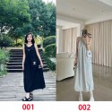 シャネルロングワンピース レディース ブランドChanel ノースリーブ バルーン ワンピース 夏 スカート 体型カバー  S - L キャミワンピース 袖なし aライン ロング丈 着痩せ ブラック