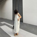 シャネルロングワンピース レディース ブランドChanel ノースリーブ バルーン ワンピース 夏 スカート 体型カバー  S - L キャミワンピース 袖なし aライン ロング丈 着痩せ ブラック