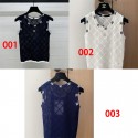 シャネル透かし彫り ニット ベスト レディース 夏 薄手 Chanel ニットノースリーブ S - XL トップス Uネック 体型カバー カジュアル 可愛い おしゃれ フリーサイズ