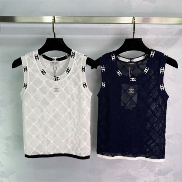 シャネル透かし彫り ニット ベスト レデ...