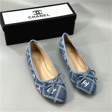 シャネル バレエシューズ デニムバレーシ...
