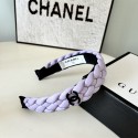 シャネルカチューシャ レザーヘアターバン 幅広 太め Chanel ヘアバンド 編み レディース 大人可愛い 小顔効果 韓国風 ヘアアクセ ふんわり編み