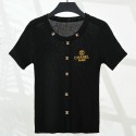 シャネルニットＴシャツ レディース 半袖 トップス サマーニット さらっと爽やか 楽に着れ 肌ざわり柔らか 透かし編みニット Uネック パフスリーブ おしゃれ きれいめ ゆったり 通勤 春 夏 秋 刺繍