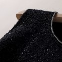 Chanel ツイードワンピース シャネル無袖スカート M - 4XL レディース ロング ノースリーブ フレアーワンピース Uネック 気質 プリーツ きれいめ おしゃれ 大人パーティー 通勤 春夏秋