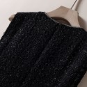 Chanel ツイードワンピース シャネル無袖スカート M - 4XL レディース ロング ノースリーブ フレアーワンピース Uネック 気質 プリーツ きれいめ おしゃれ 大人パーティー 通勤 春夏秋