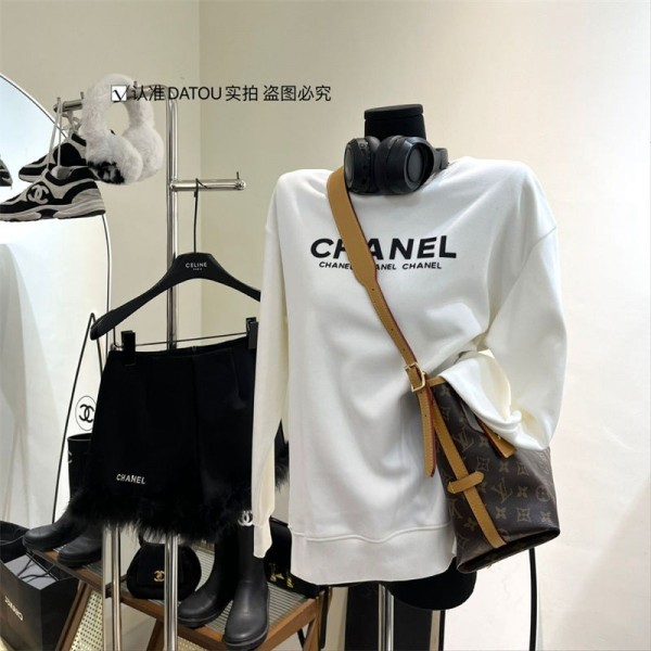 Chanel シャネルスウェットハイブランド秋冬ハイブランド秋冬服パーカースウェット裏起毛 男女兼用 トレーナースウェットパーカー
