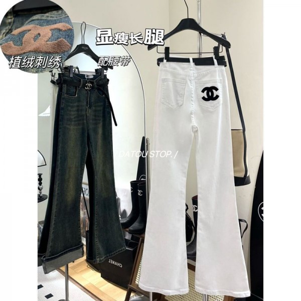 ブランドChanel デニムパンツ レディース シャネル フレアパンツ ストレッチ S - XL ハイウエストデニム フレアパンツ ジーパン ジーンズ 大きいサイズ デニム jeans pants for women 春 秋 冬