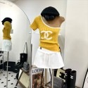 シャネルワンショルダー 半袖 tシャツ レディース ニット 体型カバー Chanel カットソー 弾力 肩出し Tシャツ トップス おしゃれ ワンショルダー 大きいサイズ ティーシャツ韓国風 夏服