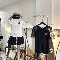 Chanel シャネルブランドtシャツ上着カジュアル韓国 パチモン tシャツTシャツカットソーペアカップル20代 30代40代tシャツ 激安パロディ