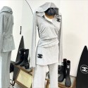 シャネルスウェット上下セット レディース 2点セットChanel  ジャージ セットアップ スポーツ パーカー+ロングパンツ フード付き 上品 おしゃれ ゆったり カジュアル ins風 可愛い 通学 リーゾト 部屋着M,L 