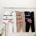 シャネル レディース ニット 2点セット セットアップ 上下セット Chanel ニットセーター ニットトップス ワイドパンツ S- 2XL バイカラー パンツスーツ ファッション カジュアル 可愛い レトロ 通勤 通学 秋冬