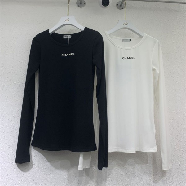 Chanel シャネル長袖tシャツブランドかわいいブランド春秋tシャツ高品質大人の上質Tシャツtシャツ レディースブランドインナーｔシャツS - L