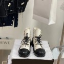 ブランド シャネルブーツ レディース 高品質 Chanel  ショートブーツ 厚底 ブーツ レースアップ 編み上げブーツ ハイカット 8ホールシューズ 秋 冬用 ワークブーツ  225¬250cm 革靴 防水 黒 大きいサイズ 歩きやすい