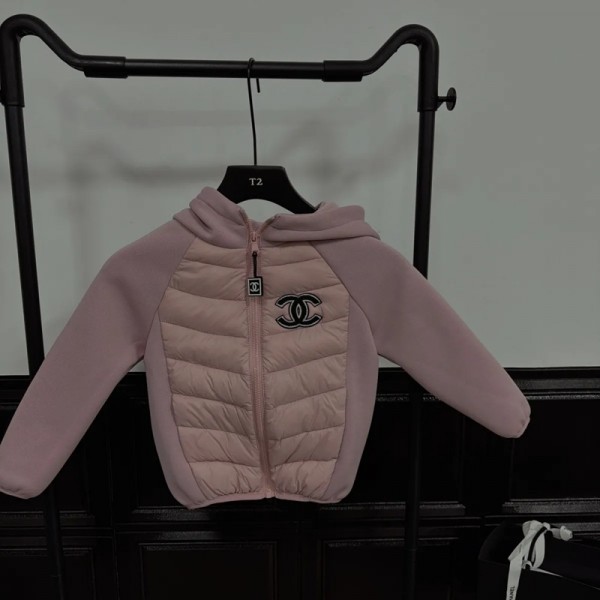 ブランドシャネル中綿コート キッズ 子供 男女兼用 Chanel ダウンジャケット くすみカラー ダウンコート 中綿ジャケット アウター 小学生 通学 登校 防寒 防寒着 冬 110-170cm