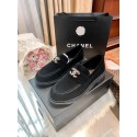 ハイブランドシャネルローファー シューズ レディース Chanel 厚底ミュール ボリュームソール ローヒール 流行り 225¬250cm ベロア クッション トレンド ガーリー フェミニン スクエアトゥ