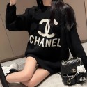 ブランドシャネルセーター レディー Chanel ニット トップス クールネック ケーブル ゆったり 体型カバー お洒落 可愛い 柔らか 暖かい 長袖 防寒対策 プルオーバー カジュアル 通勤 ブラック 秋 冬