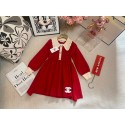 シャネル子供服 ガールズ 長袖 ワンピース ブランドChanel キッズ ニットワンピース ニットセーター フォーマル 子供ドレス セータードレス 洋服 お姫系 普段着 カジュアル 通園 通学 入学式 卒業式 発表会 90¬150cm