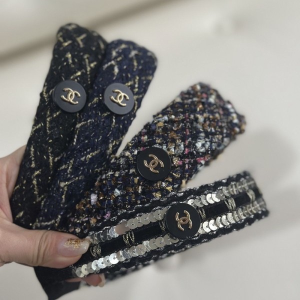 ハイブランド シャネルカチューシャ 痛くないカチューシャ Chanelヘアターバン ヘアアクセサリー レディース ツイード シンプル 太め 人気 可愛い 痛くない 韓国 黒 秋冬 クリスマス デート