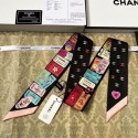 シャネルスカーフ リボン バンダナ ハイブランド Chanel 細長ストール バッグ用 ヘアアレンジ レディース 細長 スリム ハイピング 花 フラワー おしゃれ プレゼント