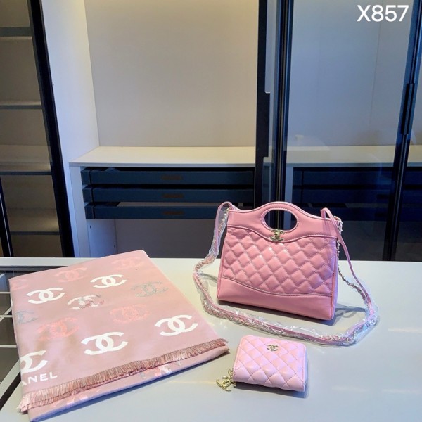 ブランド シャネル2wayバッグ レディース 財布 大容量 Chanel スカーフ ハンドバッグ 軽量 ショルダーバッグ 気質 就活 通勤 3点セット 合成皮革 無地 オフィス 通学 出張 シンプル オシャレ