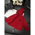 ブランドシャネルキッズ ニットパーカー 女の子 Chanel 子供ニットジャケット 春 秋 コート ガールズ アウター 子供 フード付きトレーナー 冬 ボーダー 子供服 ヘビー服 ジュニア ジップ フーディー 73¬100cm 可愛 人気 韓国風 普段着 通学 通園 上着