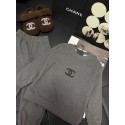 シャネル子供スウェットセットアップ 裏起毛 ブランドChanelキッズパジャマ ボーイズ 上下セット 秋冬 ルームウェア ゆったりシルエット 男女兼用 ペアパジャマ 部屋着 セットアップ 防寒 柔らか 裏フリース チャコール 90-170cm 