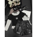 シャネル子供服 ジャージ キッズ ハイブランド Chanel 女の子 セットアップ 春秋服 長袖 トレーナー スポーツパンツ 子供 上下セット 可愛い レザーショートパンツ 女の子 カジュアル 90¬160cm 