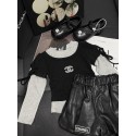 シャネル子供服 ジャージ キッズ ハイブランド Chanel 女の子 セットアップ 春秋服 長袖 トレーナー スポーツパンツ 子供 上下セット 可愛い レザーショートパンツ 女の子 カジュアル 90¬160cm 
